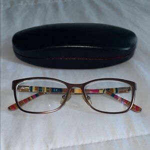 Brown and Multicolor Glasses with Case